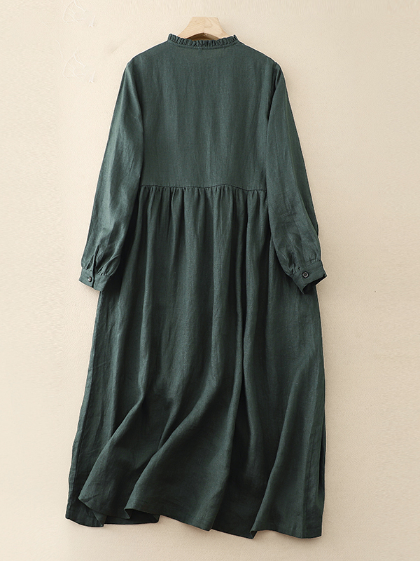 Lässiges, lockeres Baumwoll-Le – Casual Loose Linen Shirt Dress Bewertung und Preis