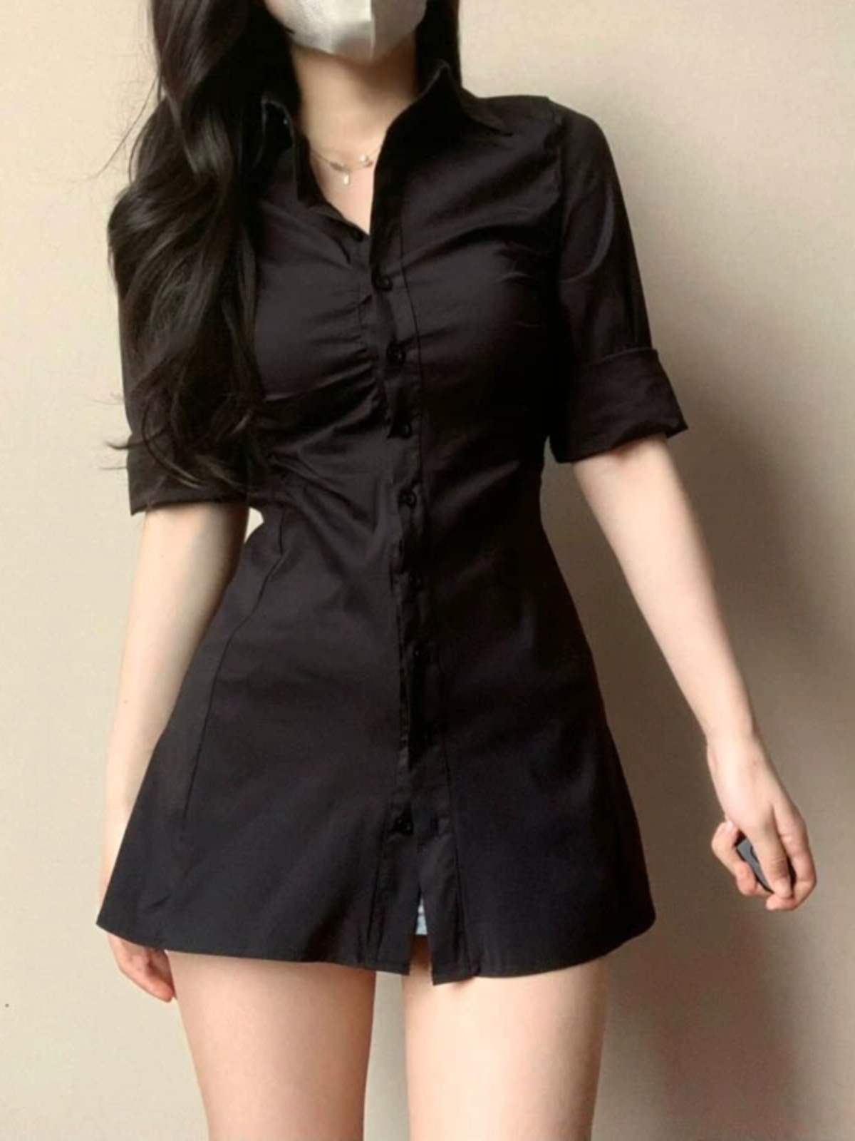 Sexy Plissiertes Tailliertes H – Korean Style A Line Shirt Dress Bewertung und Preis