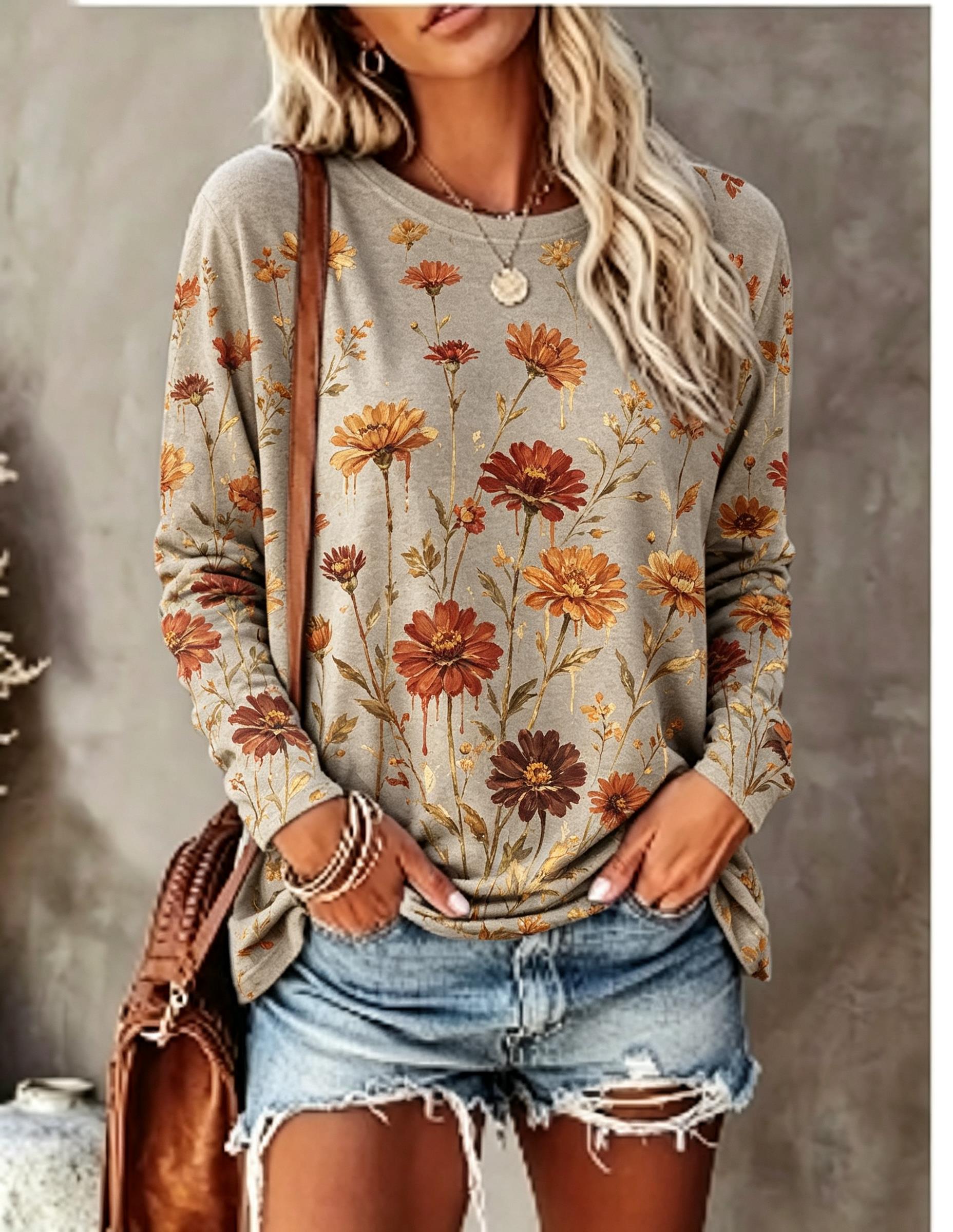 Damen Langarm-T-Shirt mit Ölge – Blouses Bewertung und Preis