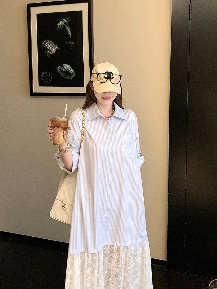 Luu Cherry Girl Spitzen-A-Lini – Korean Style A Line Shirt Dress Bewertung und Preis