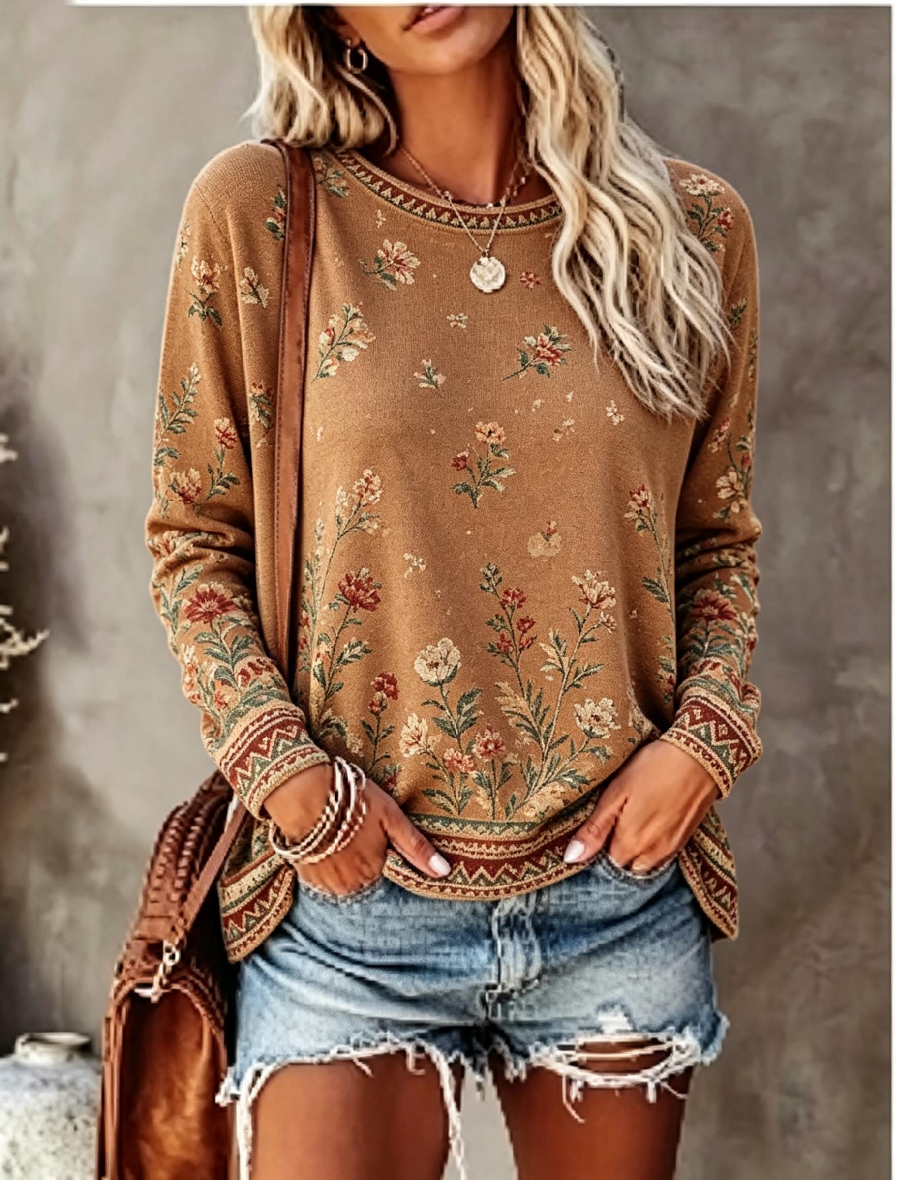 Damen-T-Shirt mit Rundhalsauss – Blouses Bewertung und Preis