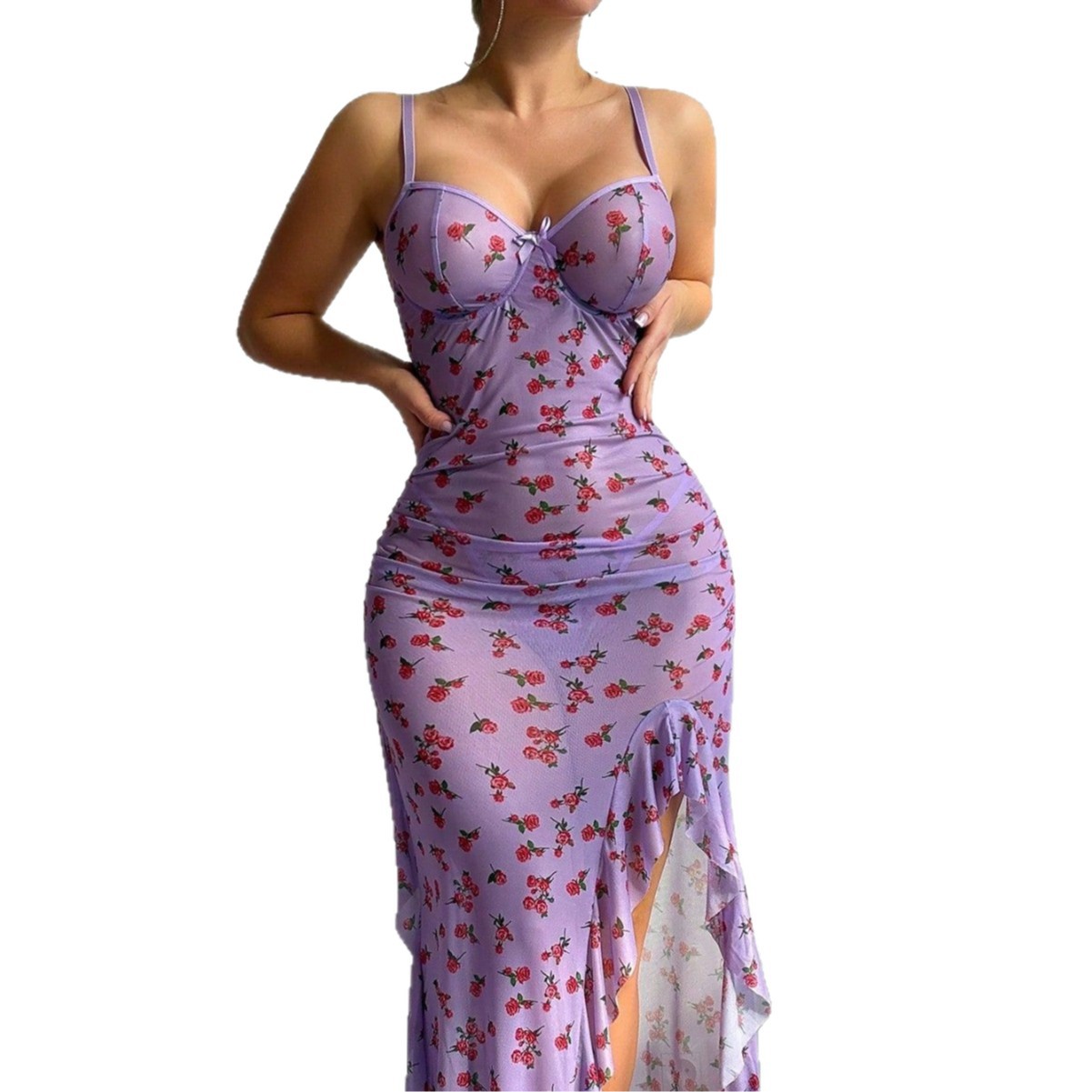 Transparentes Netzstoff-Plus-S – Sexy Mesh Sheer Bodycon Dress Bewertung und Preis